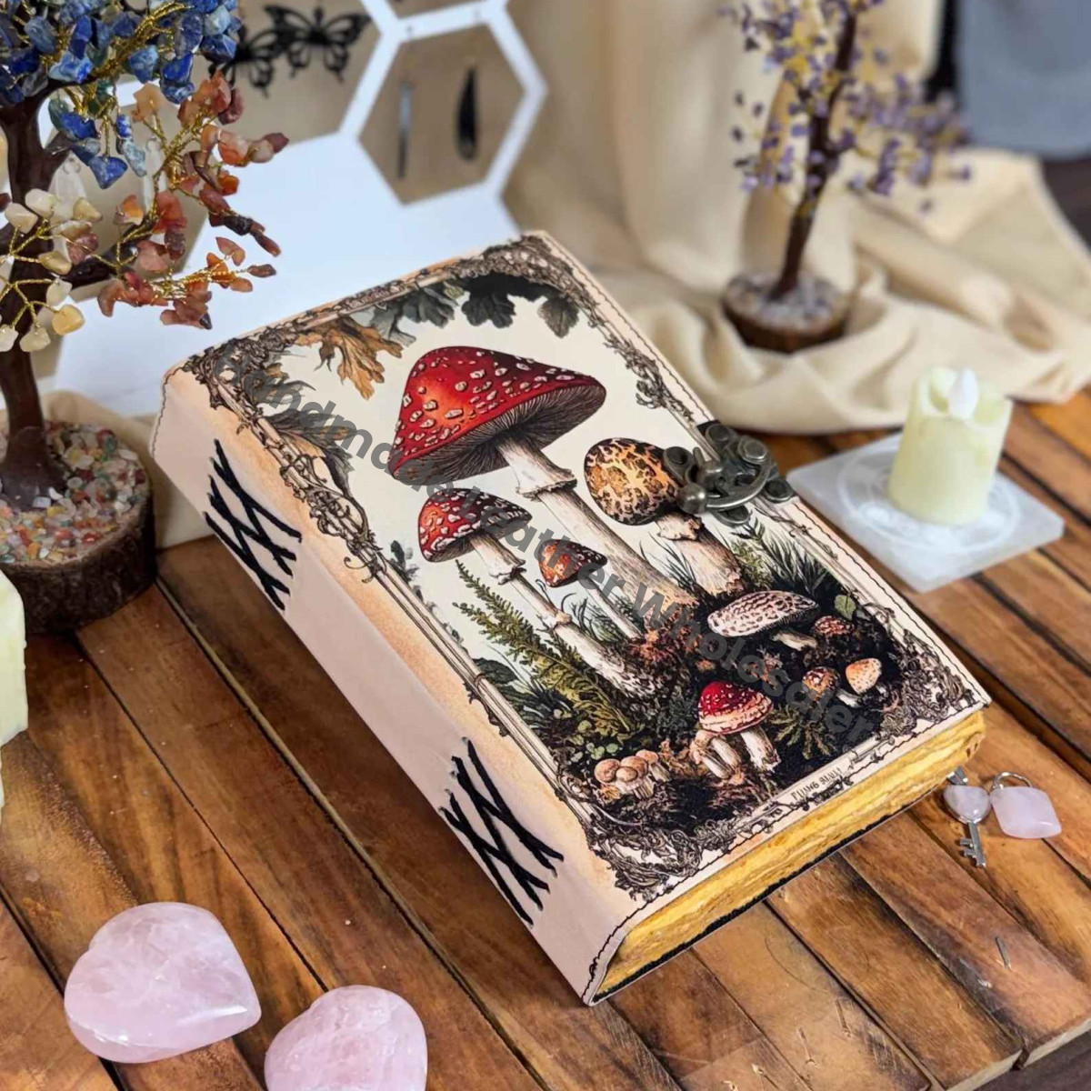 Large Tree of Life Grimoire Handmade leather journal Notebook Blank spell book of shadows Leather