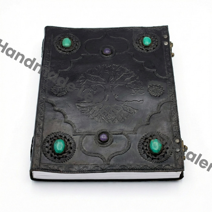Large Tree of Life Leather Journal: Vintage Grimoire Notebook