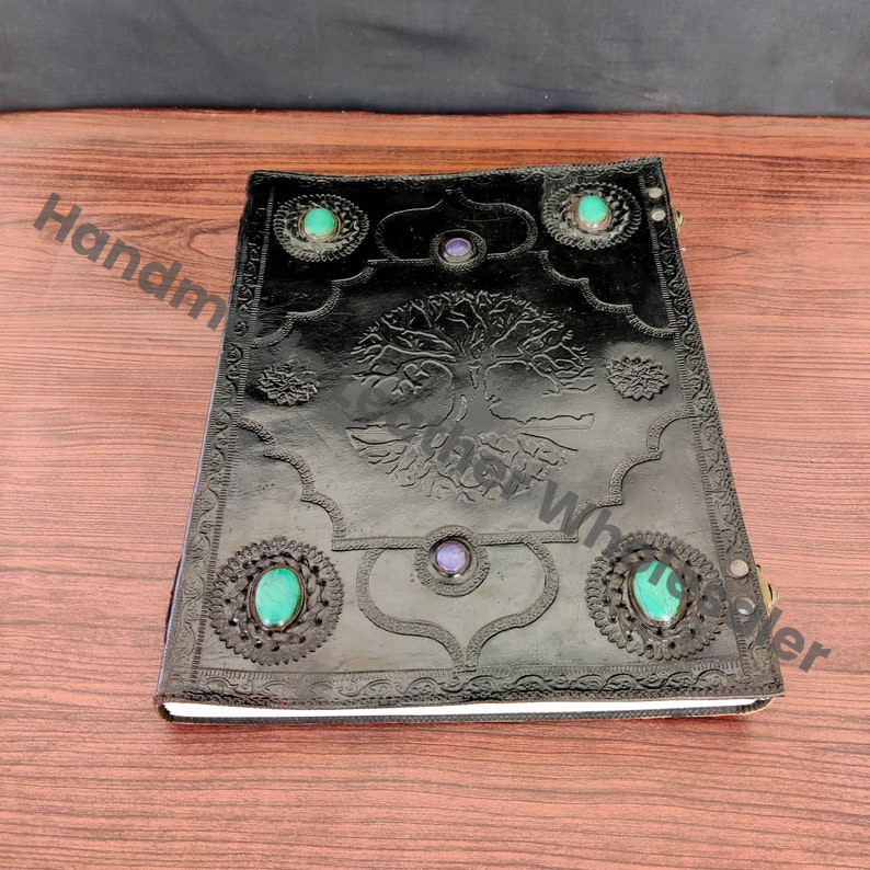 Large Tree of Life Leather Journal: Vintage Grimoire Notebook