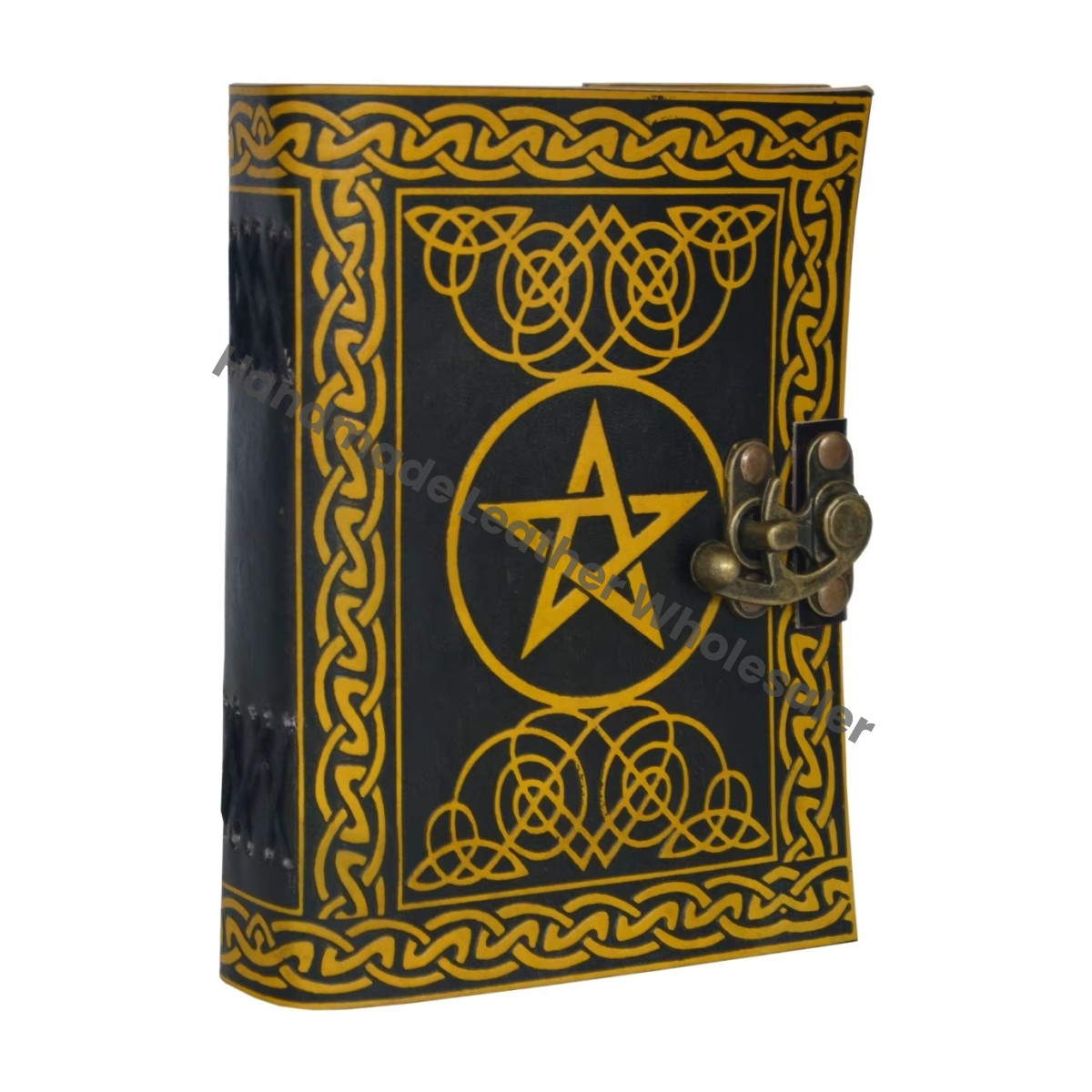 Large Vintage Handmade Hardcover Leather Journal for Women Pentagram Planner Sketchbook with Thermal Binding Writing Gift Giving
