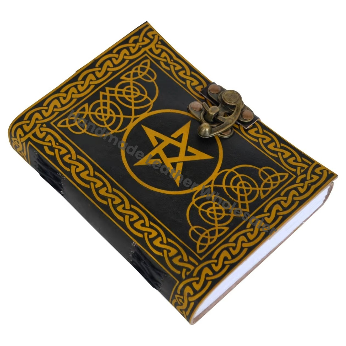 Large Vintage Handmade Hardcover Leather Journal for Women Pentagram Planner Sketchbook with Thermal Binding Writing Gift Giving