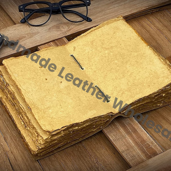 Laser Cut Leather Skull Journal: Blank Book of Shadows, Wiccan Gift