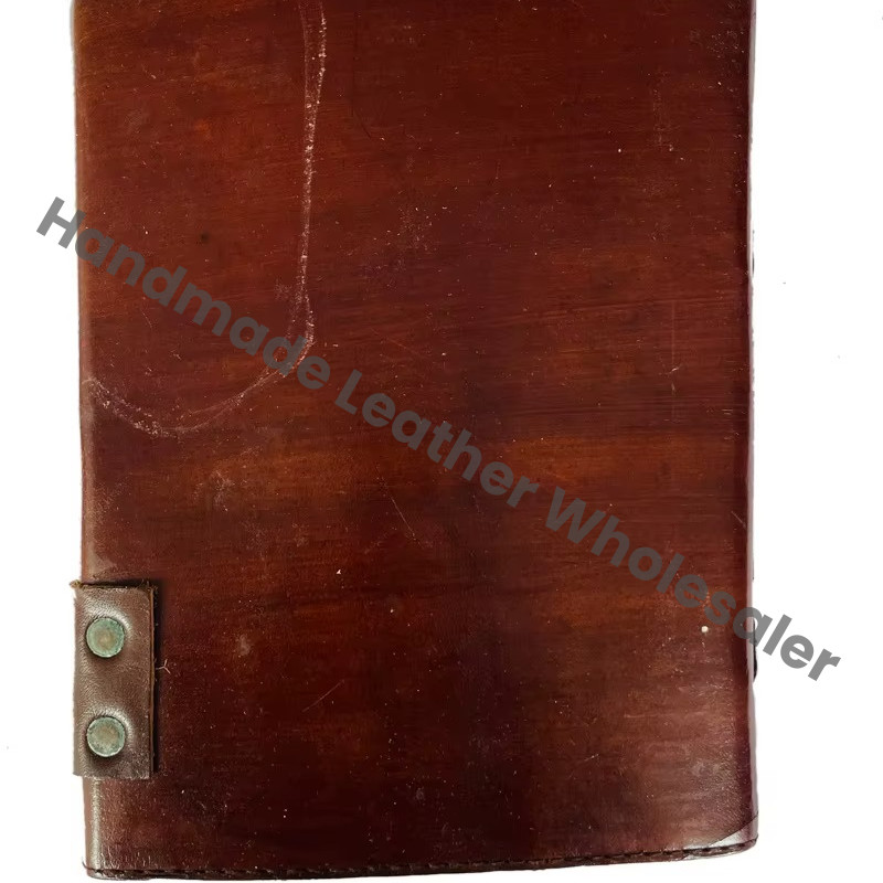 Leaf Leather Hardcover Journals Notebook Vintage Decor Brown Genuine Cover Deckle Pages Witch Spells C Lock Diary Antique Books