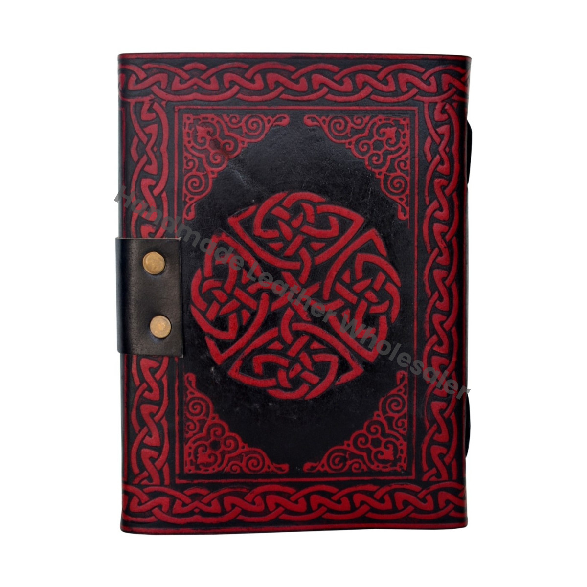 Leaf Vintage Red Black Leather Hardcover Journal Blank Spells Book Shadows Cotton Paper Drawing Bound Diary Sketchbook Gift