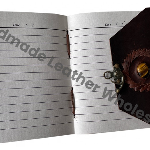 Leather Address Book Handmade Clasp Lock Vintage Design Unisex Lined Pages Eco-Friendly Paper Customized Logo Soft Cover
