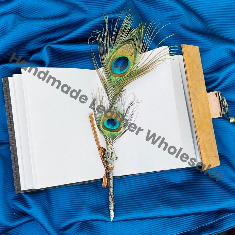 Leather Book of Shadows: Embossed Grimoire Journal with Lapis Lazuli