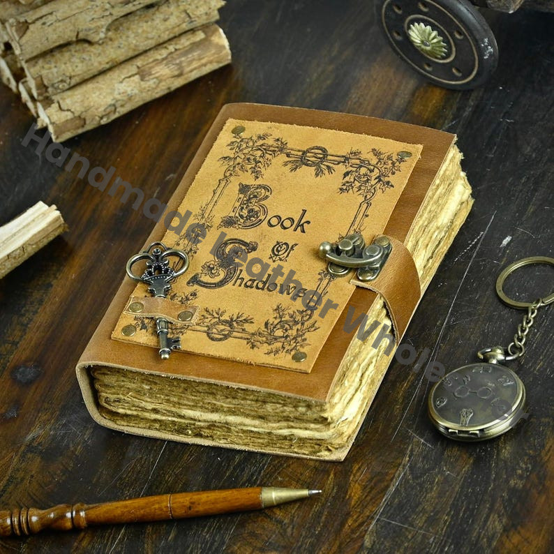 Leather Book of Shadows Journal – Handmade Deckle Edge Paper