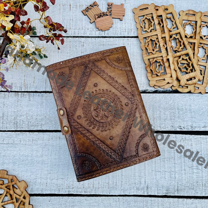 Leather Book of Shadows: Lapis Lazuli Grimoire, Celtic Journal