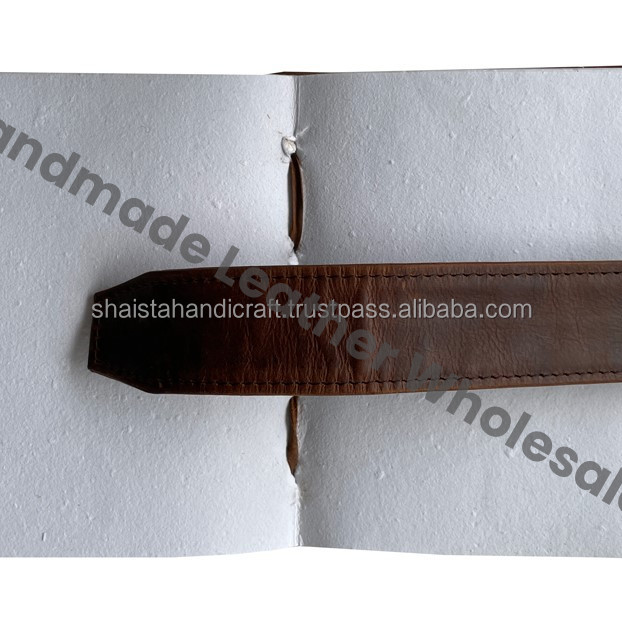Leather Bound Diary Hardcover Vintage Style Brown With Strap Closure Sewing Binding For Journaling Notes