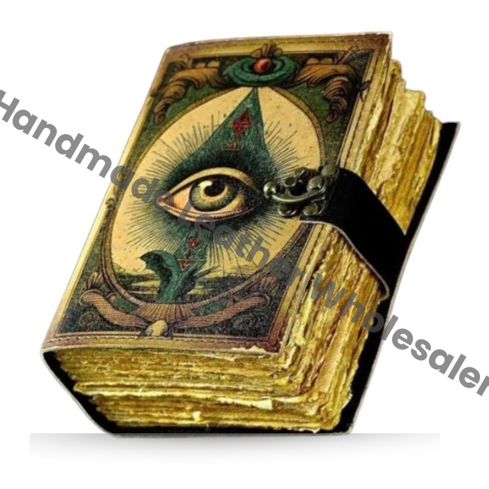 Leather Bound Grimoire Journal: Third Eye, Deckle Edge