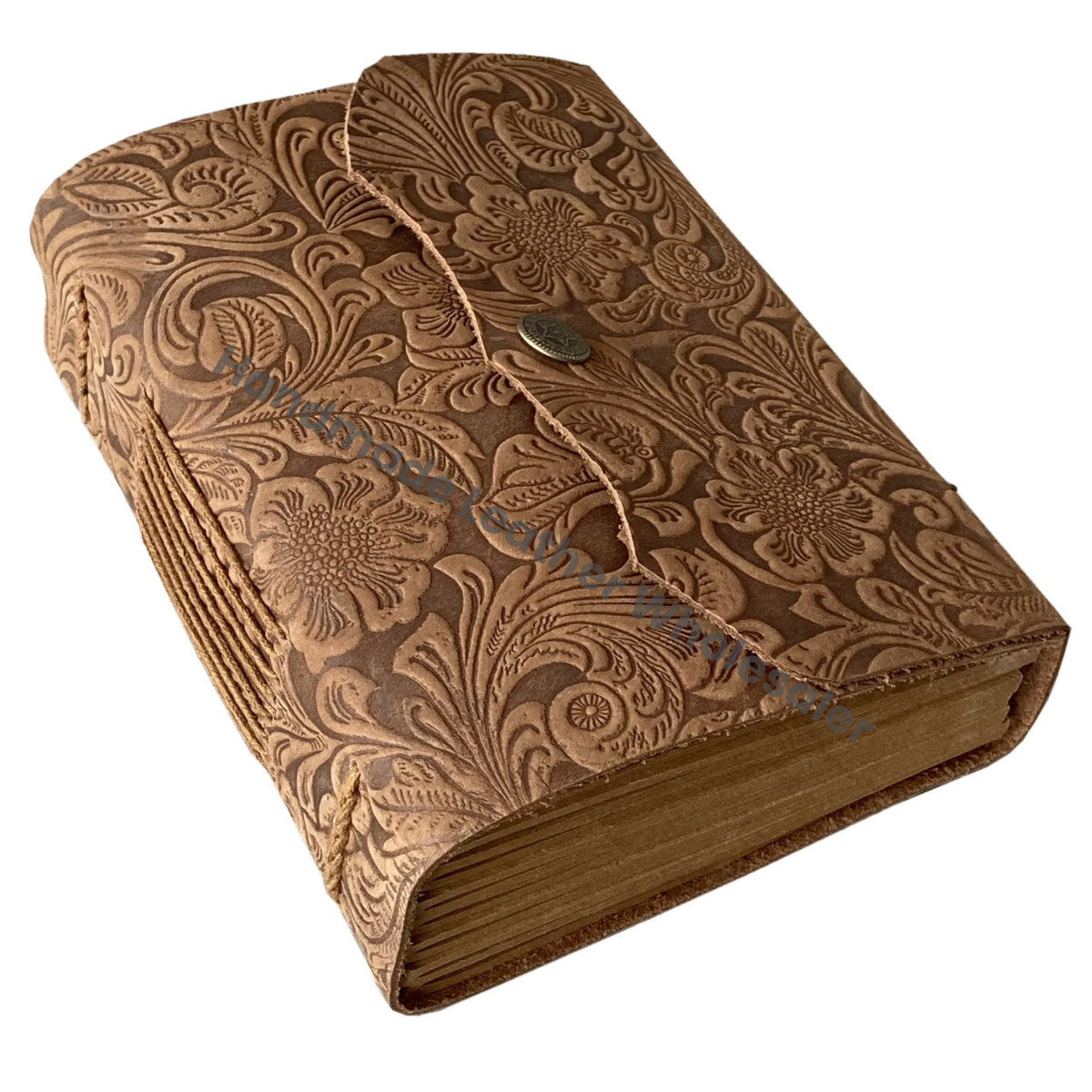 Leather Bound Printed Journal Notebook Sketchbook Vintage Flora Embossed Eco-friendly Handmade Best Gift Valentine