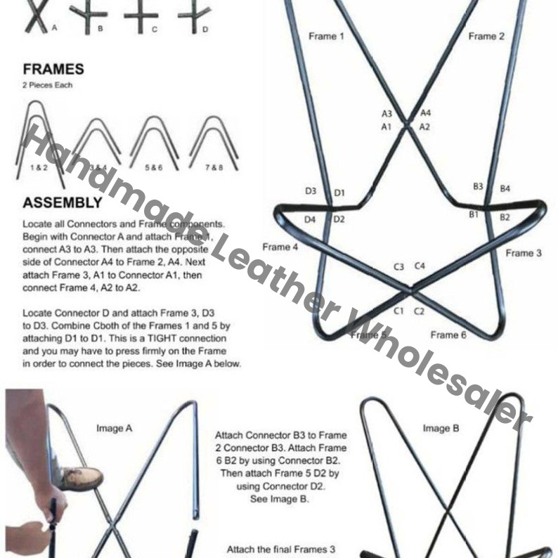 Leather Butterfly Chair: Vintage Cowhide Lounge, Golden Frame