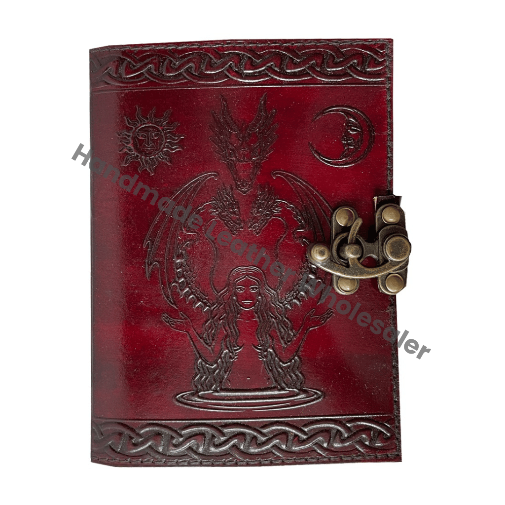 Leather Cover Eco-Friendly Brown Hardcover Journal Vintage Grimoire Blank Spells Planner Sketchbook Travel Artist Wiccan Boxed