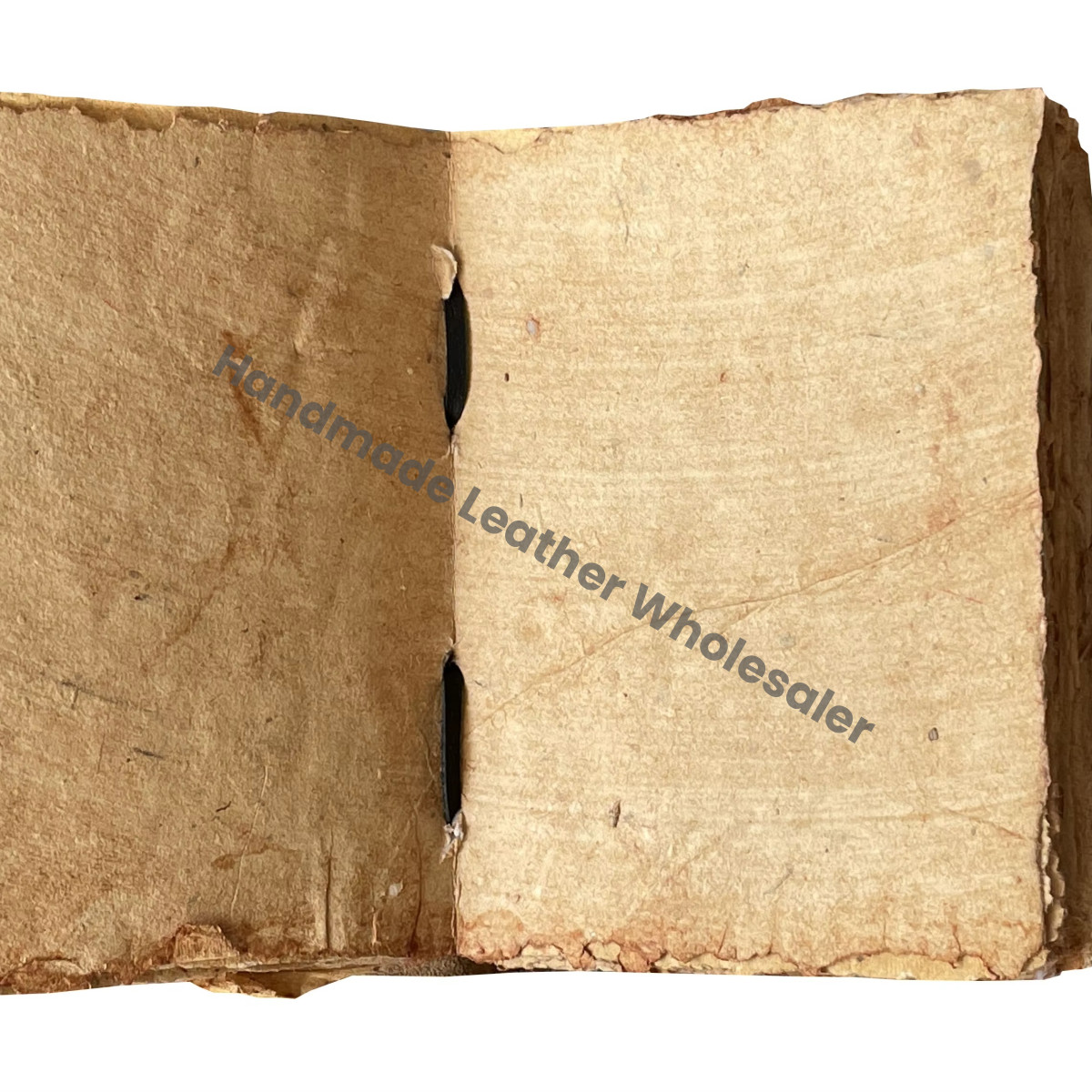 Leather Cover Handmade Notebook Sketchbook Howl Wolf Print Style Design Diary Vintage Deckle Edge Eco-friendly