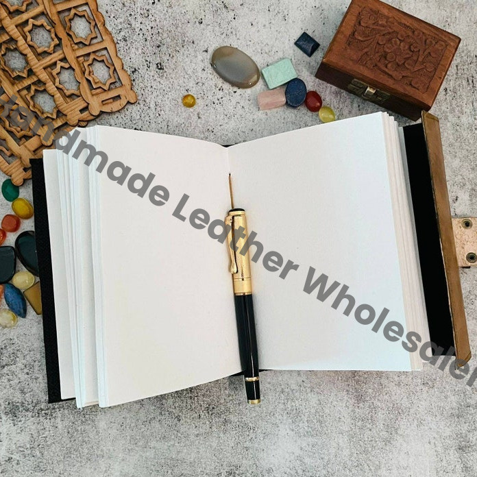 Leather Grimoire Journal: Antique Leaf Embossed Book of Shadows