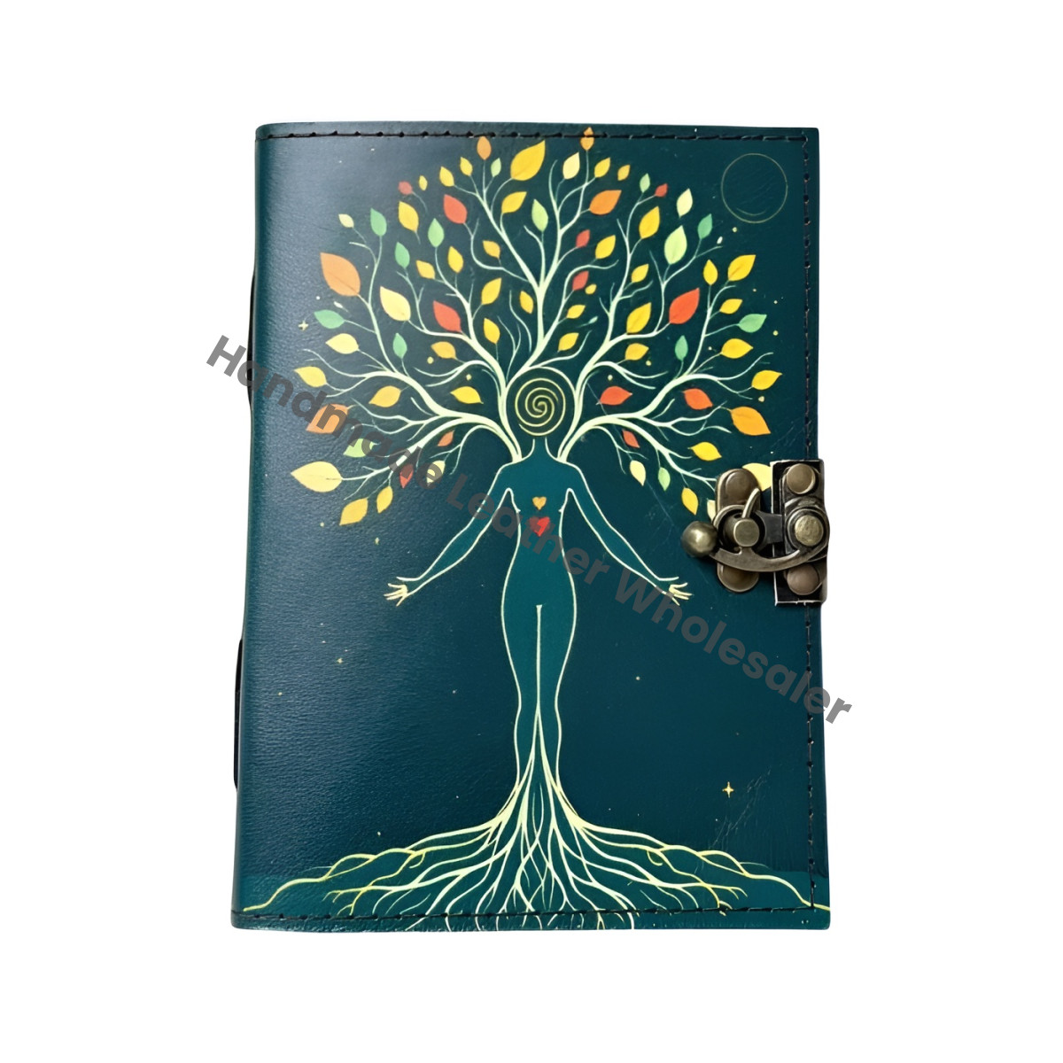 Leather Grimoire Journal: Handmade Spell Book of Shadows - Mother Earth Design