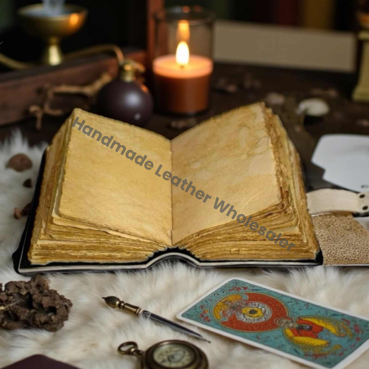 Leather Grimoire Journal – Vintage Book of Shadows | Handmade Witchcraft Spellbook | Wiccan Pagan Gothic Occult Notebook Gift