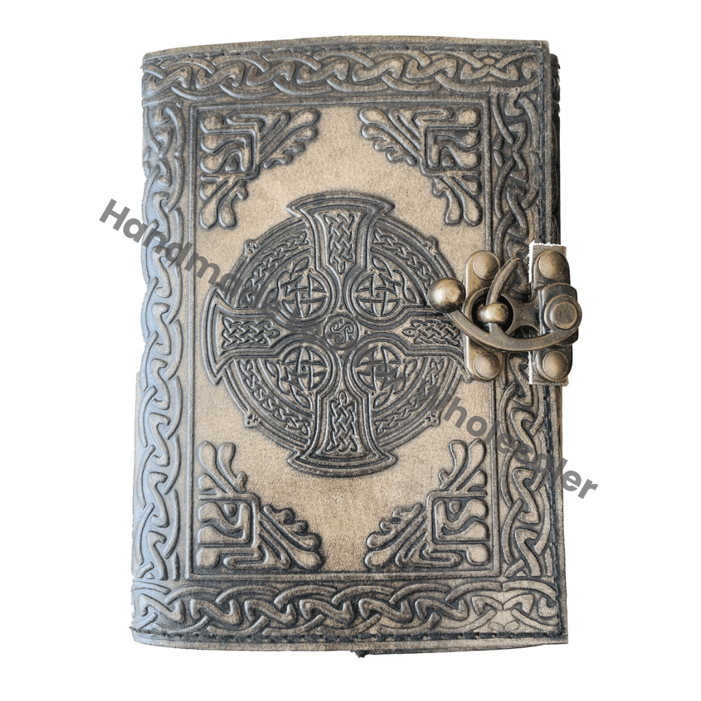 Leather Hardcover Book Shadows Spell Notebooks Journal Celtic Knot Handmade Personal Organizer Travel Artist Organizer Collage