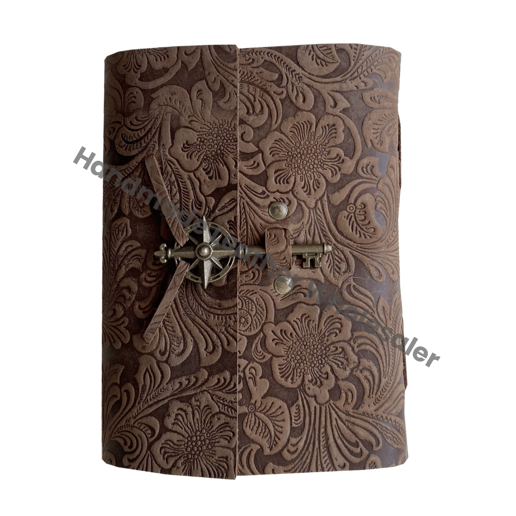 Leather Journal Antique Handmade Deckle Edge Vintage Paper Leather Bound Journal Key Book of Shadows Journal Leather Sketchbook