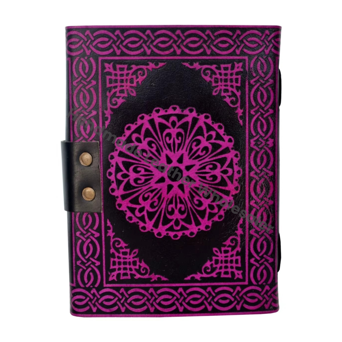 Leather Journal Blank Spells Book Shadows HAMSA Hand Cotton Paper Drawing Bound Diary Sketchbook Writing Planner Gift Custom