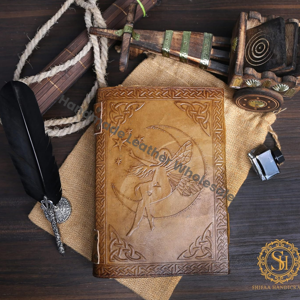 Leather Journal Book Seven Medieval Stone Embossed Handmade Book Of Shadows Notebook Office Diary College Book Poetry Book Sketch Book Deckle Paper