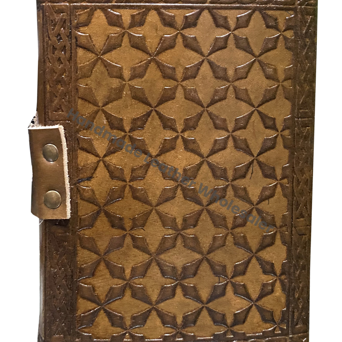 Leather Journal Diary Embossed Celtic Cross With Royal Blue Lapis Lazuli Gemstone Stone Handmade Notebook & Sketchbook Vintage C