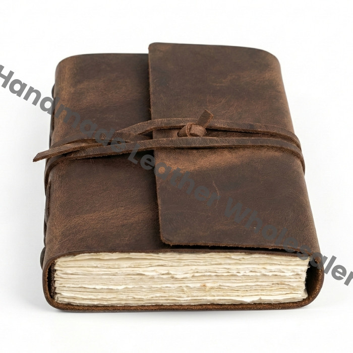 Leather Journal , Handmade Genuine Leather Lined Notebook Bound Daily Notepad for Men