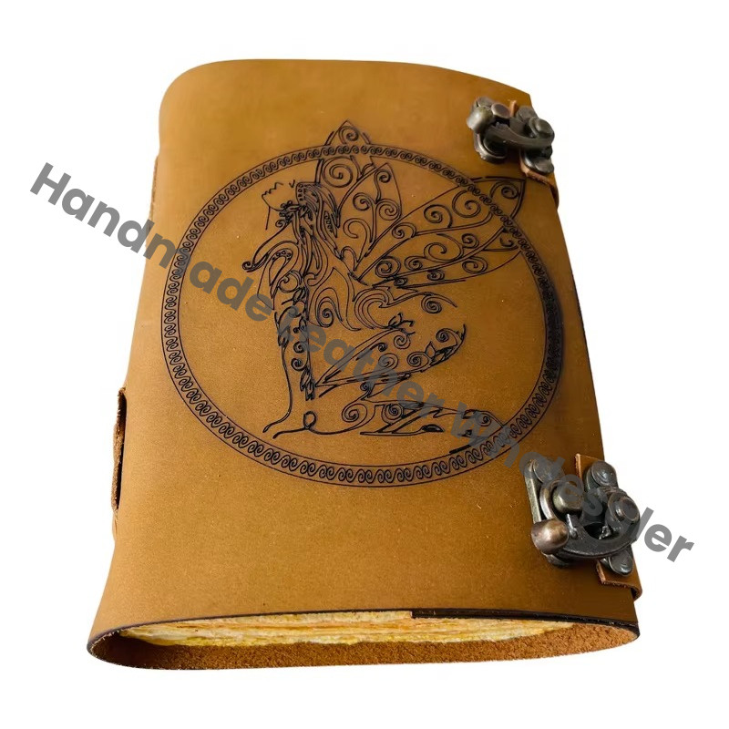 Leather Journal Lazer Cutting Women With Wings Soft Book of Spells Journal Of Gifts Decor Writing Book of Shadows Notebooks