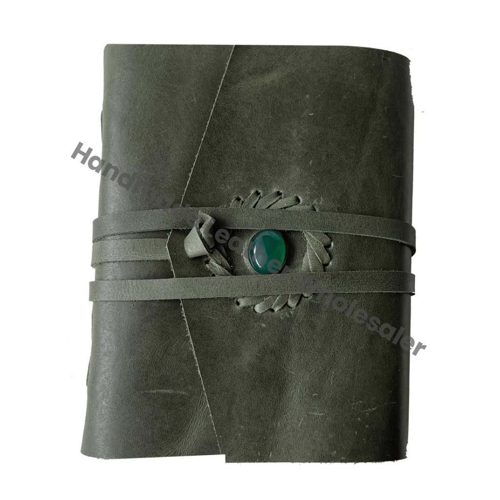 Leather Journal Notebook Handmade Stone Tan Wrap Bound Leather Journal Vintage Design Journal for Men Women Lined