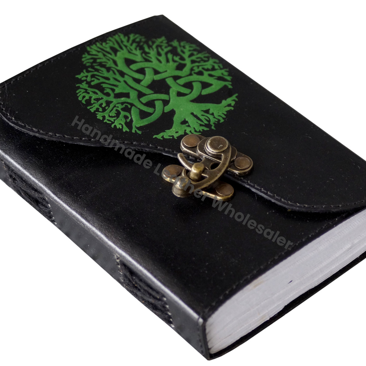 Leather Journal Tree Life Handmade Notebook Thermal Embossed Unlined Paper Unisex Gift Book Shadows Blank Spells Traveler