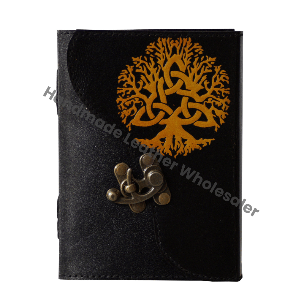 Leather Journal Tree Life Handmade Notebook Thermal Embossed Unlined Paper Unisex Gift Book Shadows Blank Spells Traveler