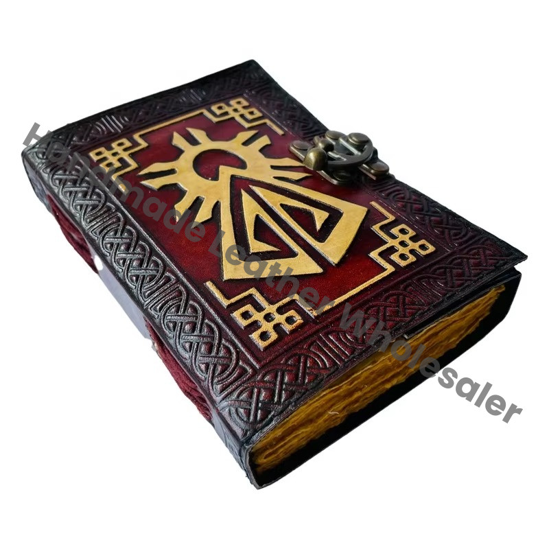 Leather Journal Wholesale Vintage Handmade Thermal Binding Hardcover Notebook with Custom Logo Option