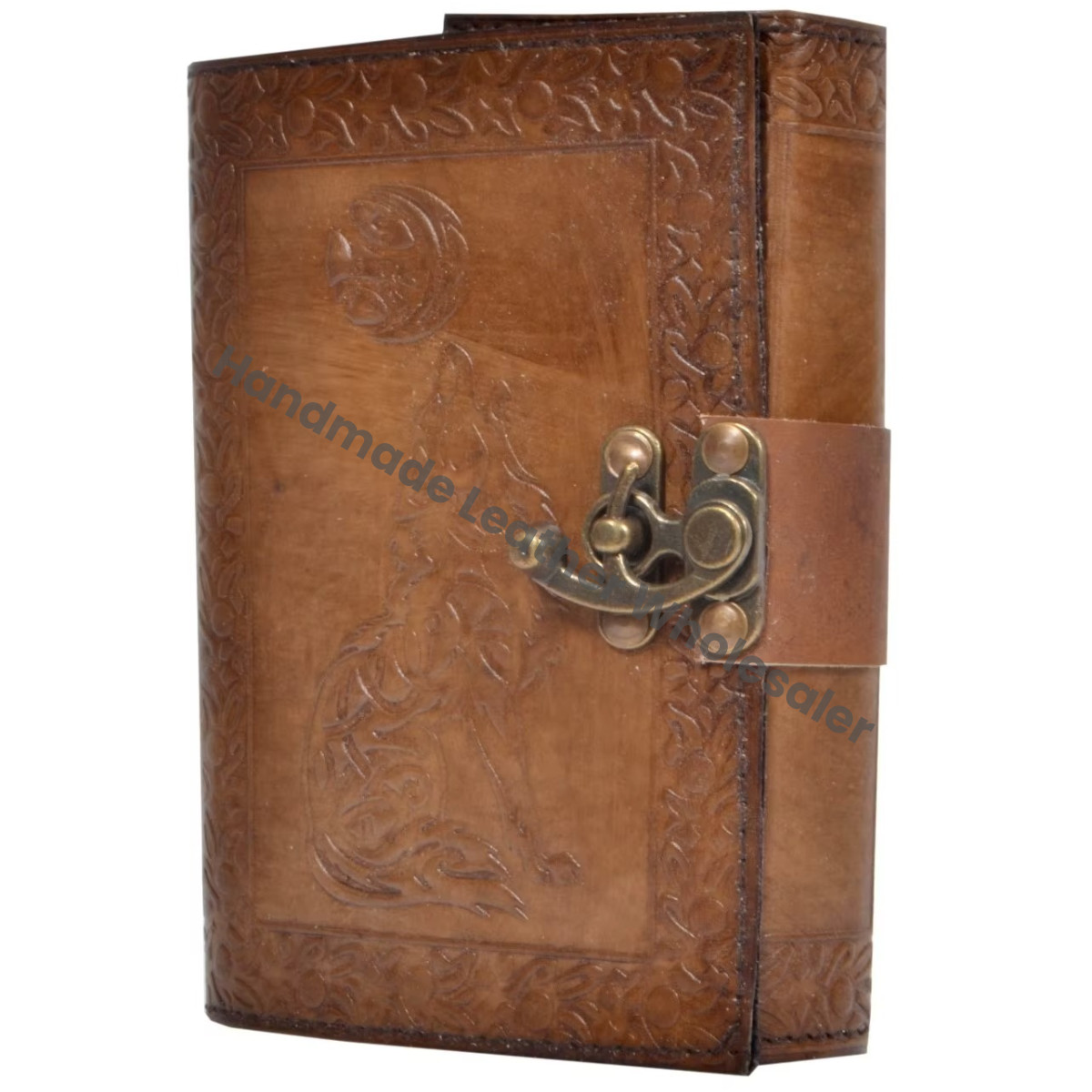 leather journals old antique look custom wolf embossed handmade paper ideal for resale vintage Bound Wholesale Travel notebooks