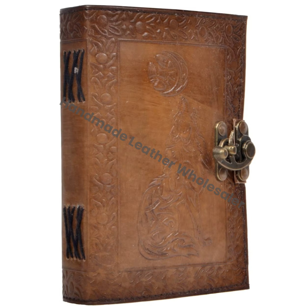 leather journals old antique look custom wolf embossed handmade paper ideal for resale vintage Bound Wholesale Travel notebooks