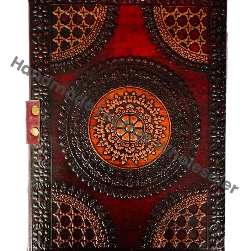 Leather Journals Seven Stone Spiral Gift Hardcover Recycled Vintage Decor Yellow Brown Genuine Cover Deckle Pages Planner