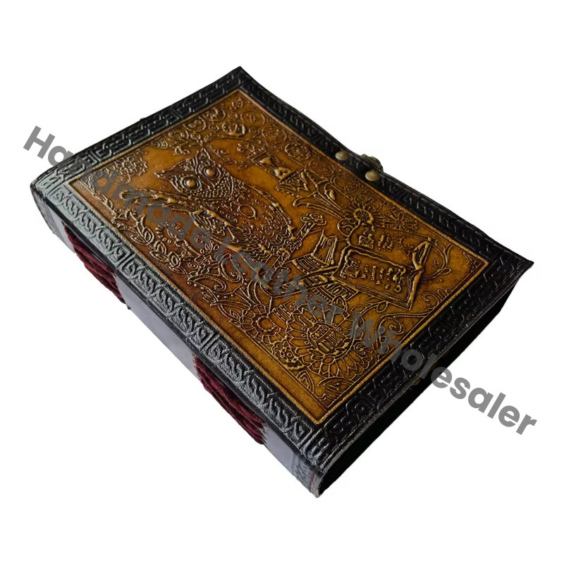 Leather Journals Thermal Spiral Bound Notebook School Stationery Writing Pads Handmade Embossed Travel Planner Wiccan Diary Gift