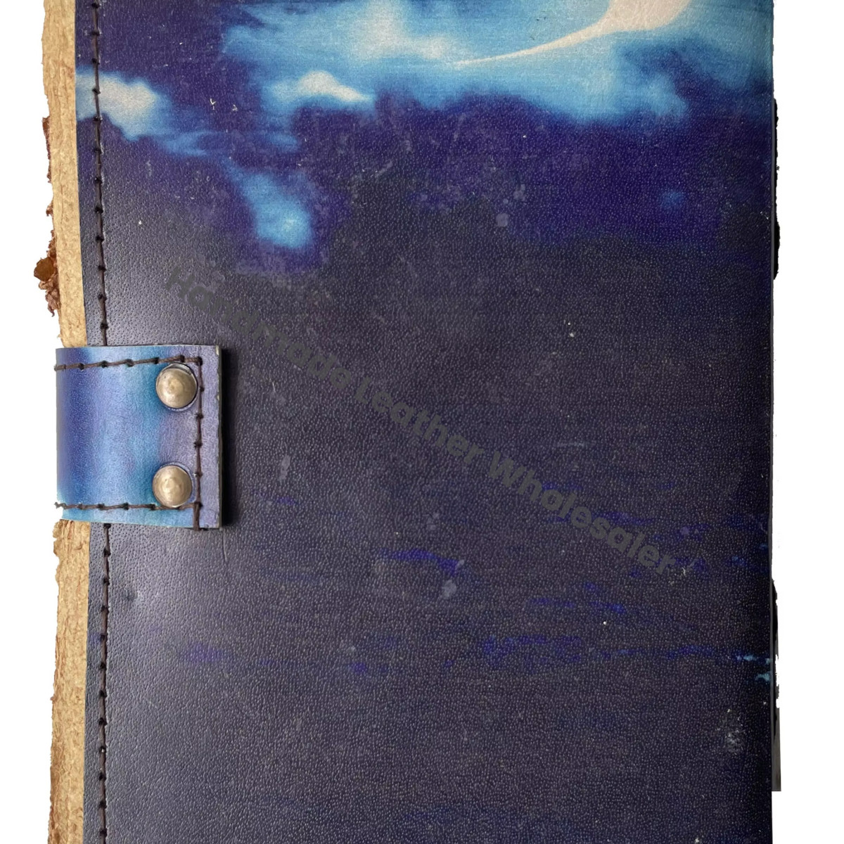 Leather Printed Handmade Buddha Design Vintage Deckle Edge Hardcover Journal Notebook Spiral Binding Customized Gift