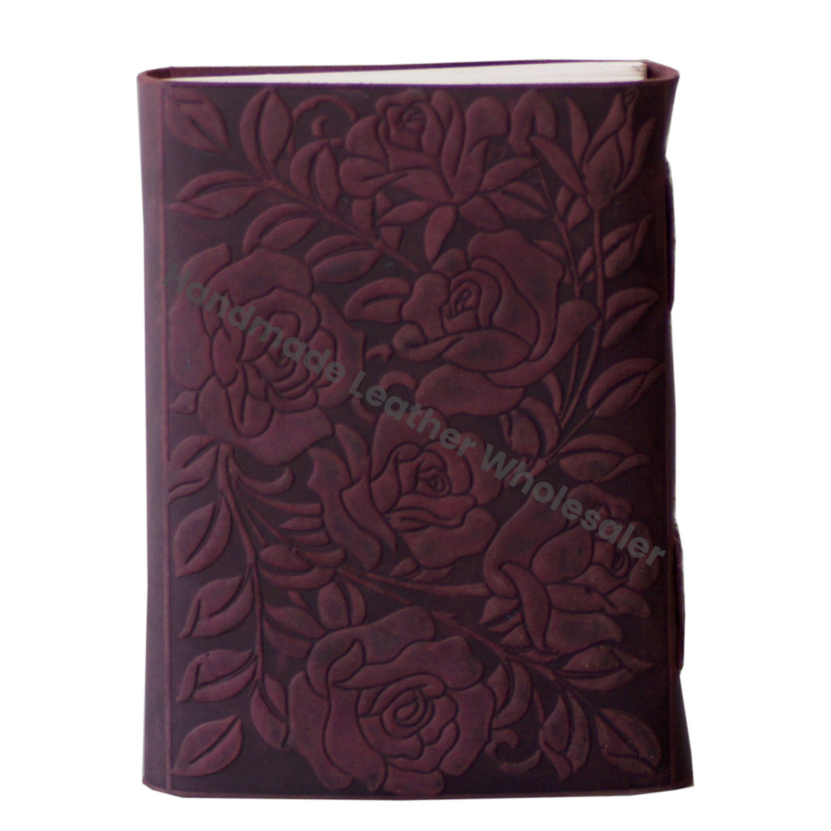 Leather Rose Embossed Hardcover Journal with Metal Clasp Closure Red Color Notebook Sketchbook Journal Gift