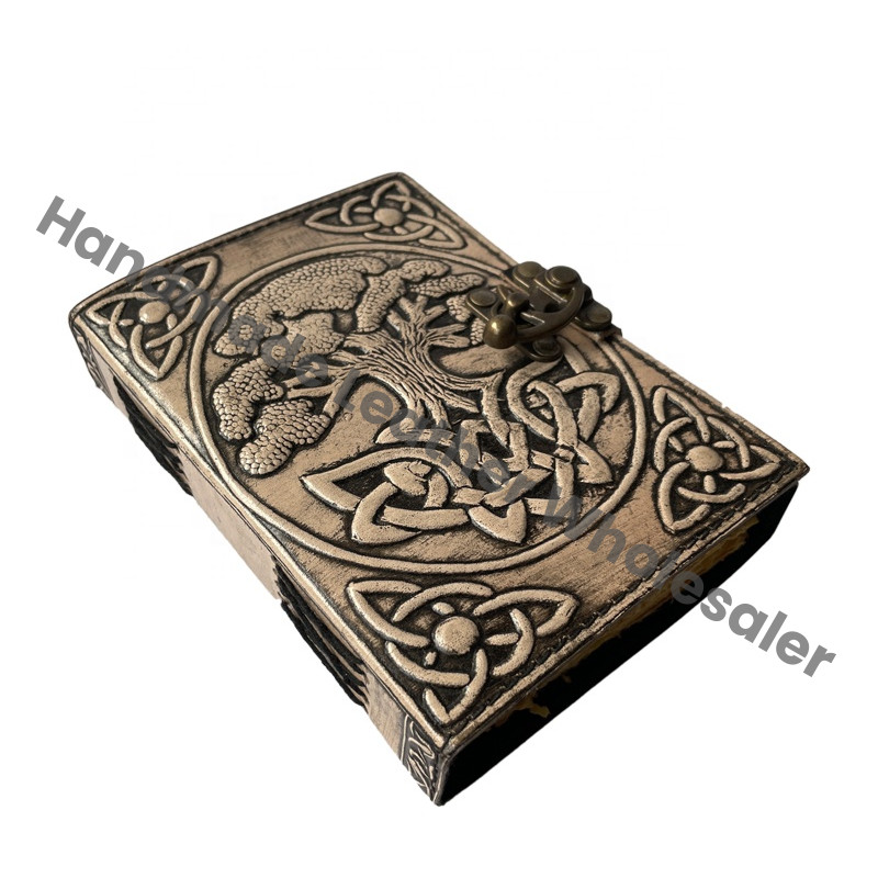 Leather Spiral Bound Handmade Personal Organizer Notebook Tree Life Celtic Antique Journal Paper Gift