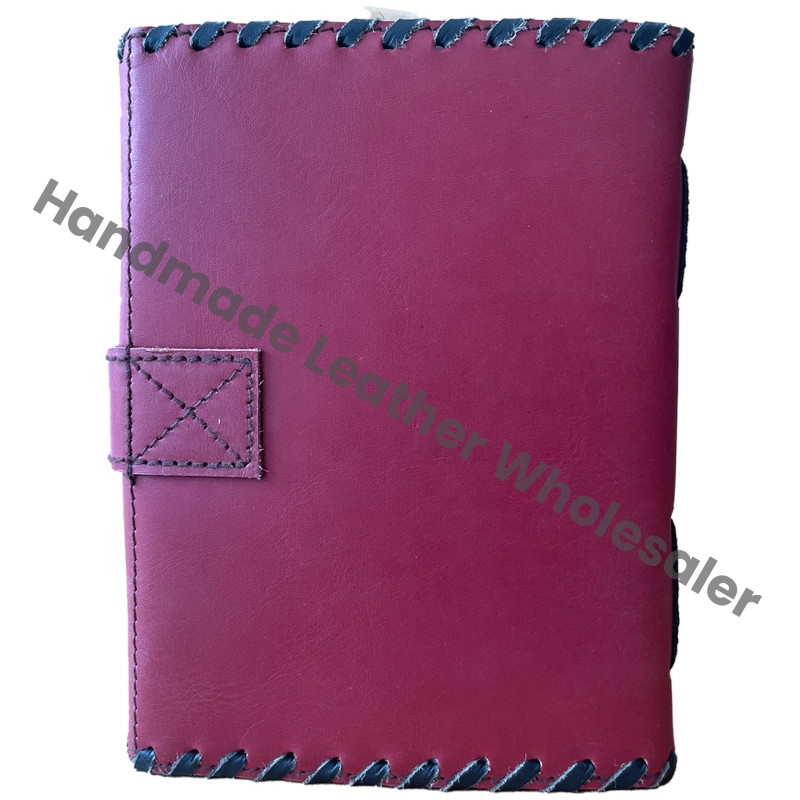 Leather Spiral Bound Journal Writing Notebook Red Color Handmade Daily Use Unlined Cotton Paper Gift for Men Women