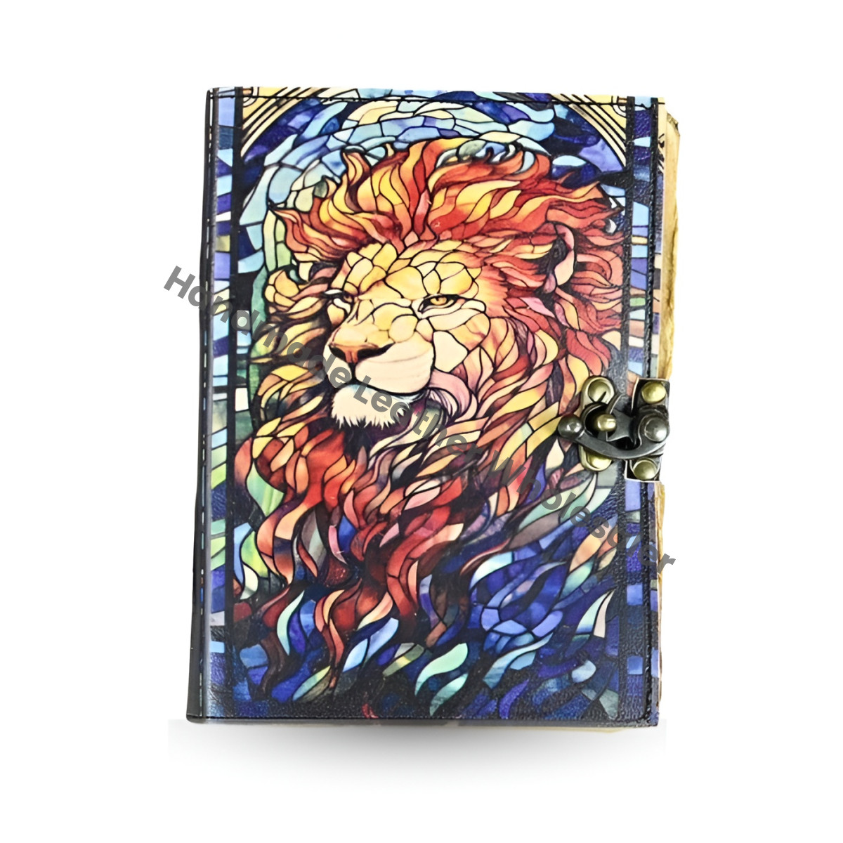 Lion Leather Grimoire Journal: Vintage Book of Shadows