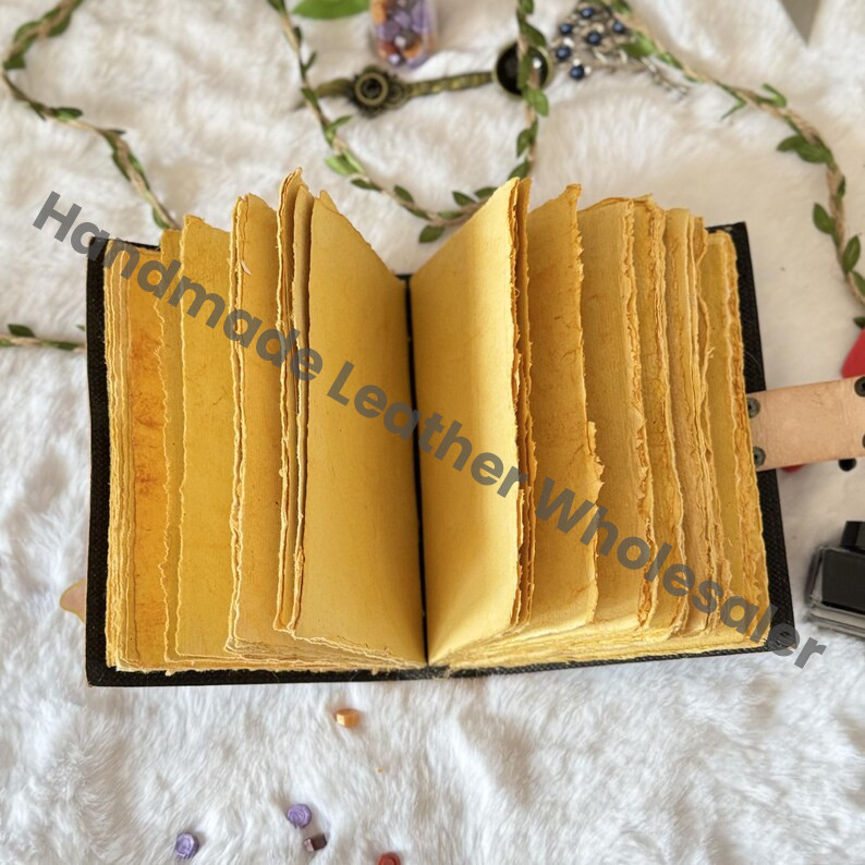 Luna Moth Leather Journal: Blank Spell Book of Shadows with Lock