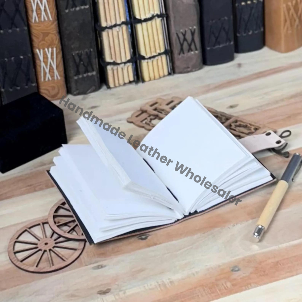 Luna Moth Leather Journal: Blank Spell Book, Witchcraft Notebook