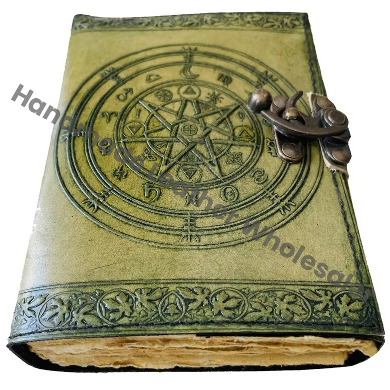 Magic of Spell Wiccan Sketchbook Deckle Old Pages Journal Leather Journal for Women Vintage Book of Shadows Celtic Blank Books