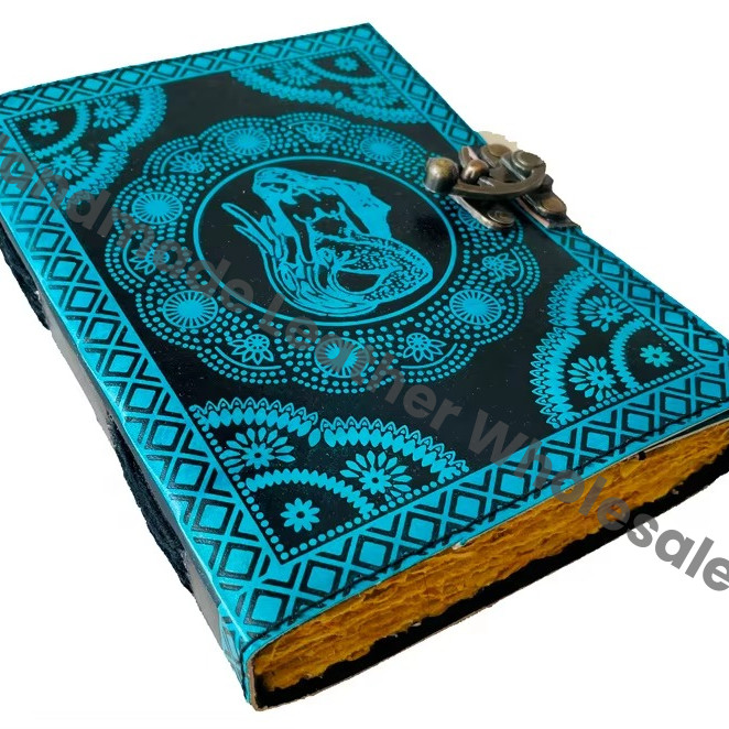 Mermaid Leather Journal fantasy Handmade Grimoire book Leather sketchbook fantasy notebook Writing Planner Travel Books