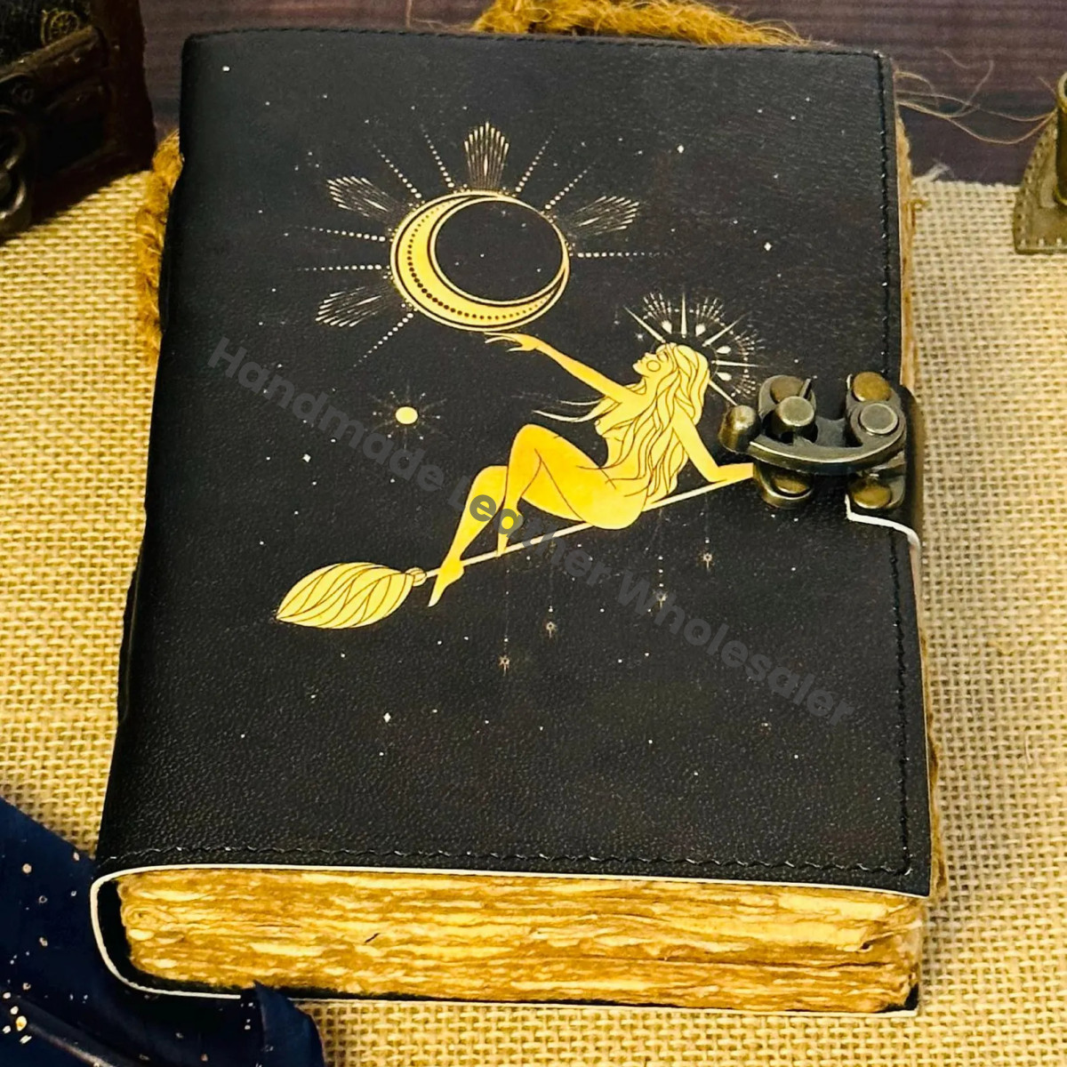 Moon Goddess Leather Journal: Deckle Edge Paper Spell Book