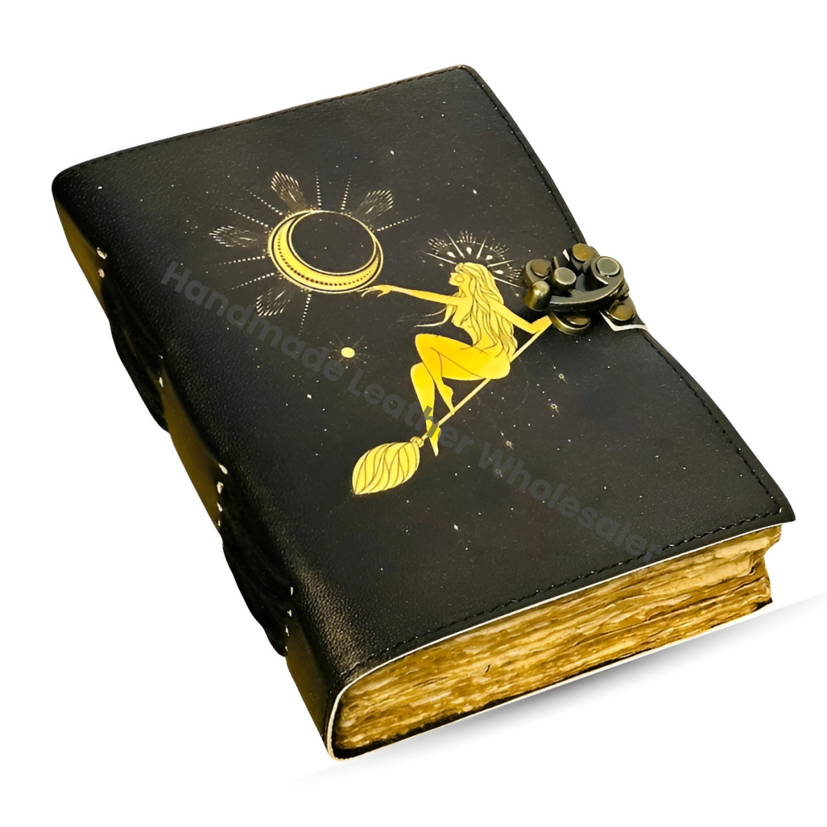 Moon Goddess Leather Journal: Deckle Edge Paper Spell Book