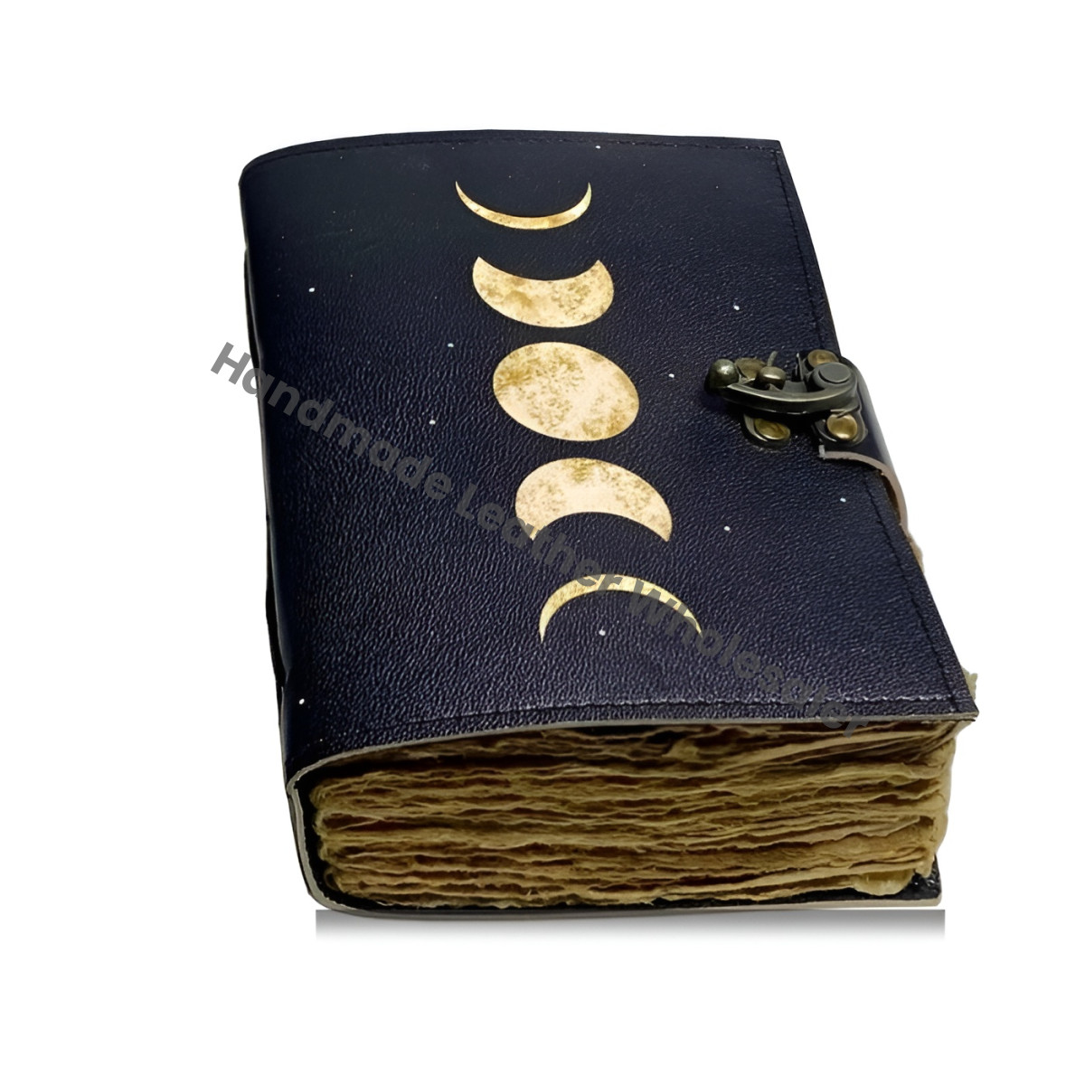 Moon Phase Leather Journal: Handmade Spell Book, Book of Shadows