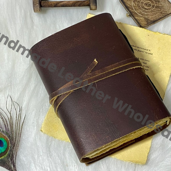Mother Earth Leather Journal: Handmade Spell Book with Deckle Edge Paper