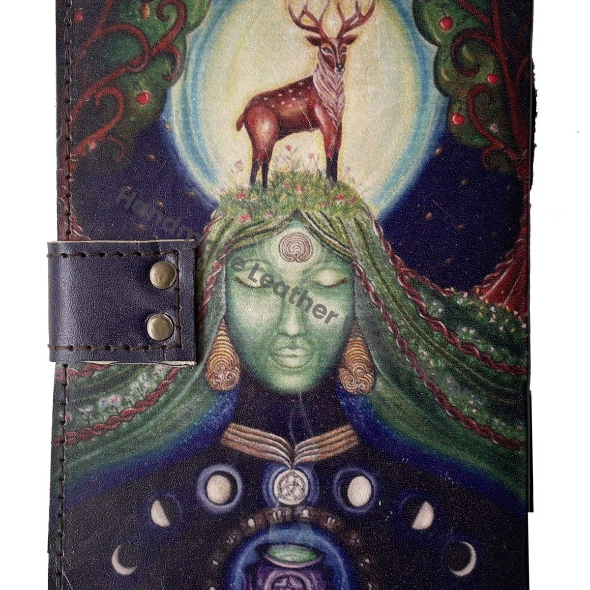Mother Earth Printed Journal Handmade Goddess Design Eco-friendly Leather Writing Gift Book Paper Travel Writing